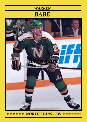 WARREN BABE MINNESOTA NORTH STARS HAND MADE HOCKEY FRIDGE MAGNET!! - Picture 1 of 1