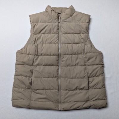 DIP QUILTED DOWN PUFFER VEST JACKET - FULL ZIP LADIES XL - Beige