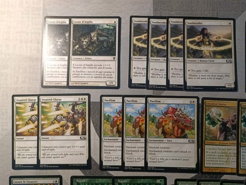 MAZZO CARTE MAGIC Bianco/Verde Punti Vita! Molto Forte N.1044 Mtg - Foto 2 di 5