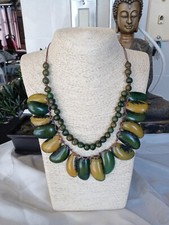 Tagua Nut Organic Necklace Chunky, Artisanal Handmade Vegan made in Ecuador