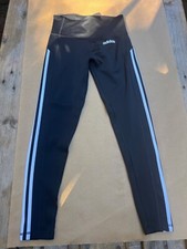 Adidas / Women's Leggings / Climalite - Black 3 Stripe Running Sports - SMALL