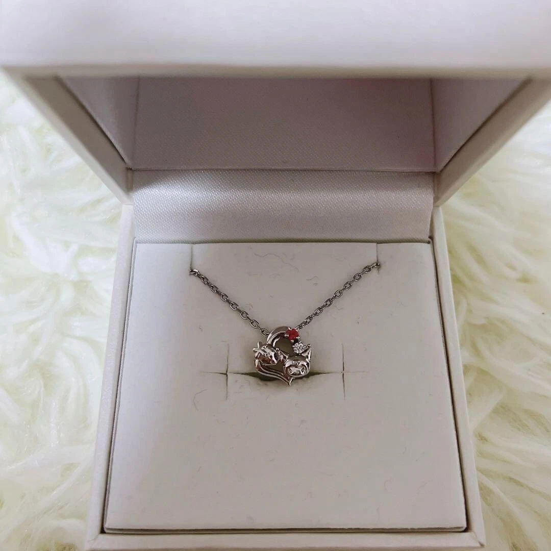 Sanrio My Melody white clover Kuromi Collaboration Necklace Accessory Silver