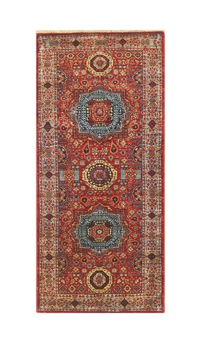 2 x 5 ft Red Turkish Mamluk Fine quality Hand knotted Medallion Runner Rug - Picture 13 of 13