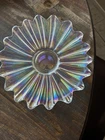 Vintage Federal Glass Celestial Iridescent Scalloped Edge Centerpiece Bowl 9inch