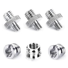 1/4 to 3/8 Inch Tripod Adapter Threaded Screws Silver