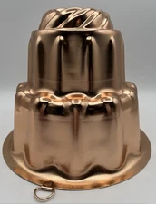 VTG MCM Classic Tiered 6-Cup Copper-tone Aluminum Jello Gelatin Cake Mold