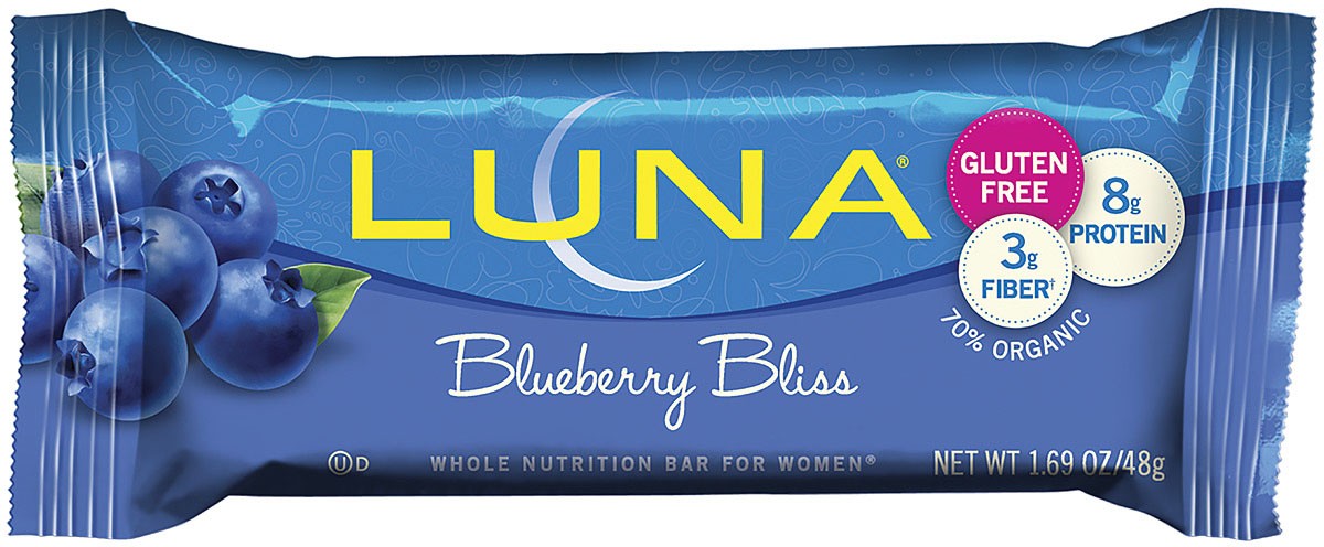 Батончик Luna Blueberry Bliss Bar: Бодрящая закуска для поддержания энергии в течение 15 часов.