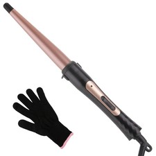 Tapered Curling Wand 1/2 To 1 Inch Tourmaline Ceramic Barrel Professional