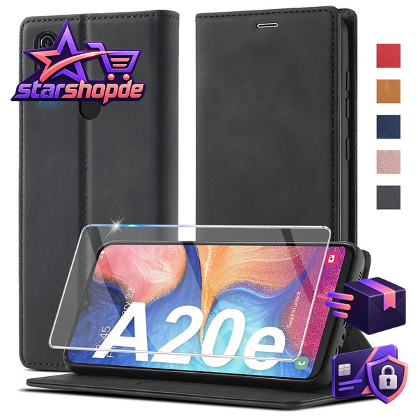 HandyhüLle Klappbar Leder Flip Wallet StoßFest FüR Samsung Galaxy A20E 5,8 Zoll-image