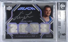 2008-09 UD Black 39/99 Kevin Love #47 BGS 9 MINT Auto 1b0