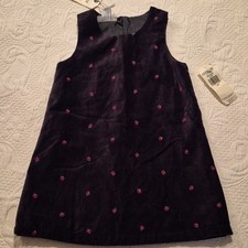 Vintage Oshkosh B'Gosh girls black embroidered lined dress size 4/4T NEW 90's
