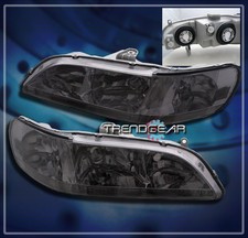 For 98-02 Honda Accord 24dr Crystal Headlights Lamps Smoke 99 00 01 Dx Ex Lx Se