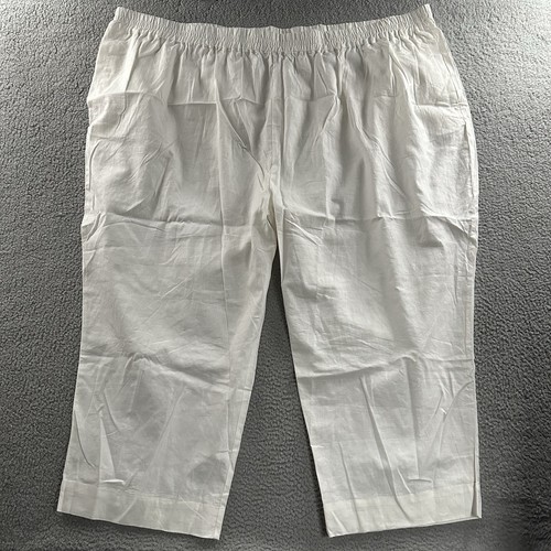 Universal Standard Womens Pants White 3XL High Rise Elastic Waist Linen Blend - 第 1/19 張圖片