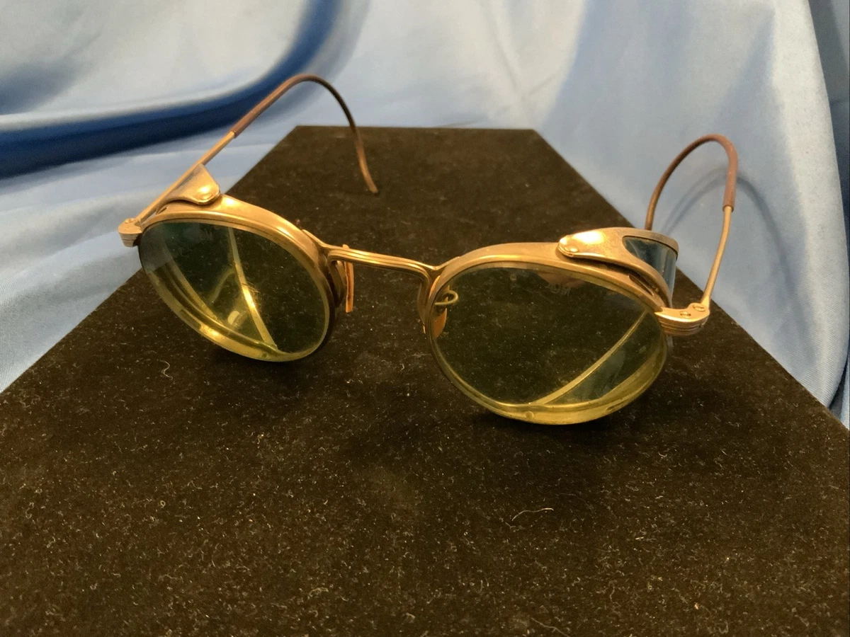 Antique American Optical Green Sunglasses Goggles Vtg Old