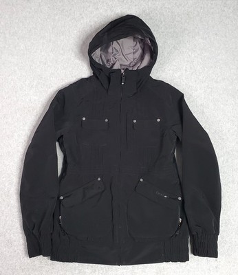 Burton Dryride Jacket Women s Small Black Ski Snowboard Full Zip Pockets Hooded