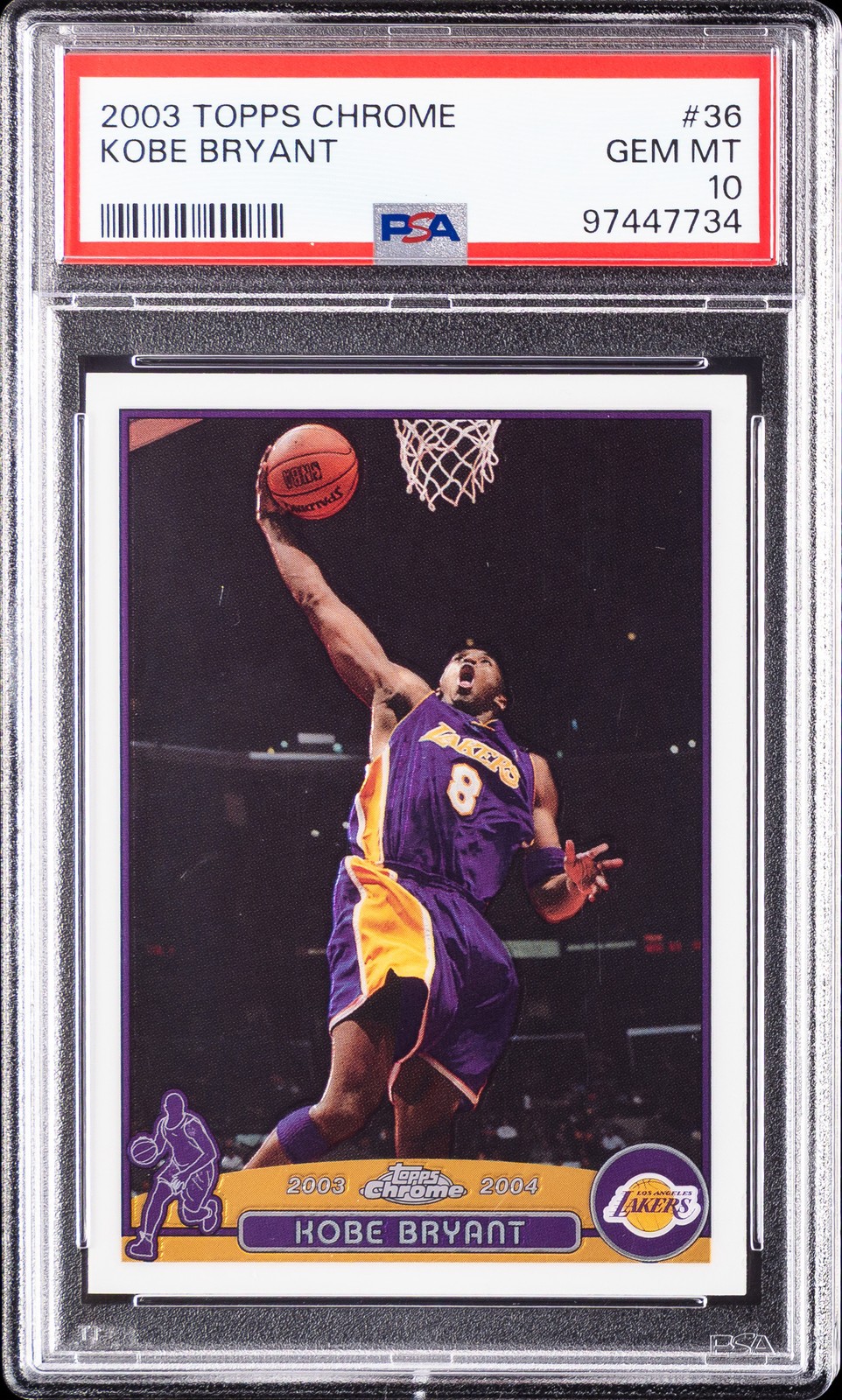 2003 TOPPS CHROME #36 KOBE BRYANT PSA 10