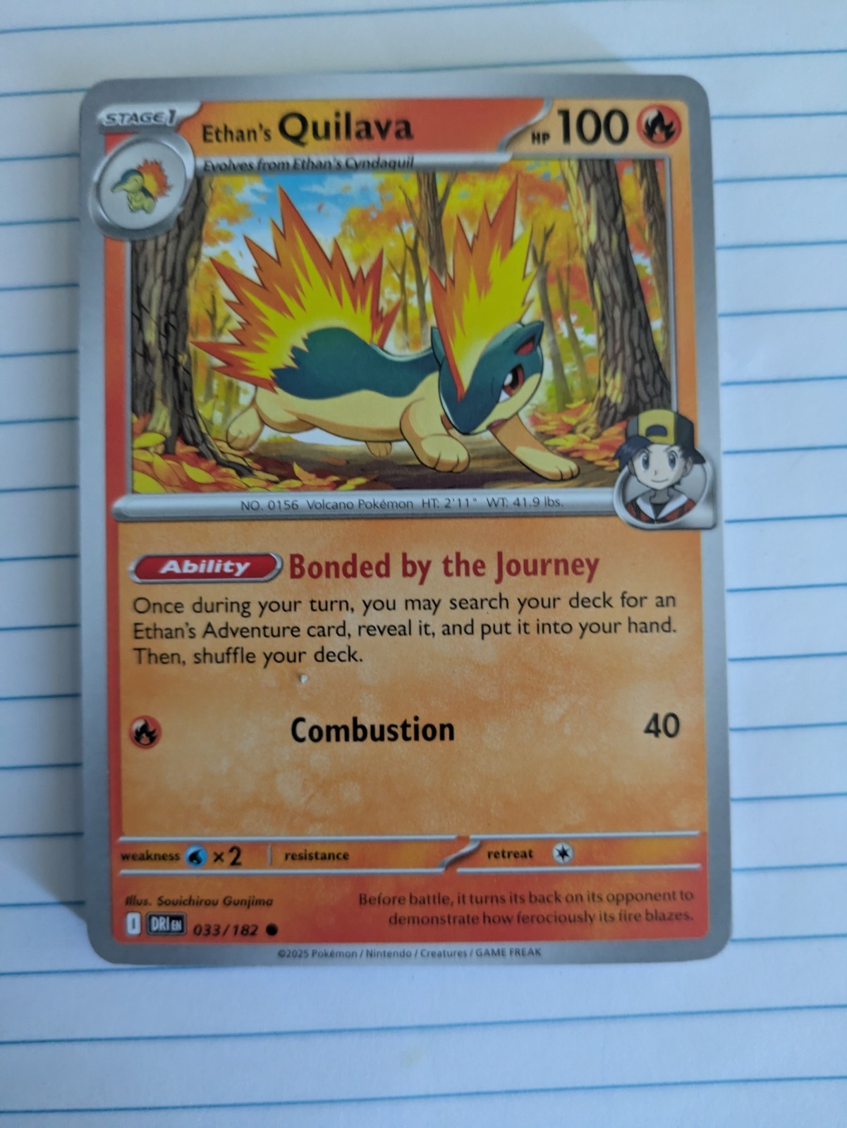 Ethan's Quilava Common SV10: Destined Rivals 033/182 NM