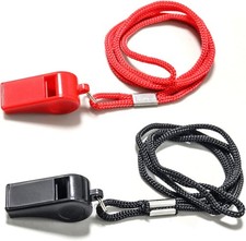 Whistle with Lanyard for Coaches Referees Camping Emergency Survival