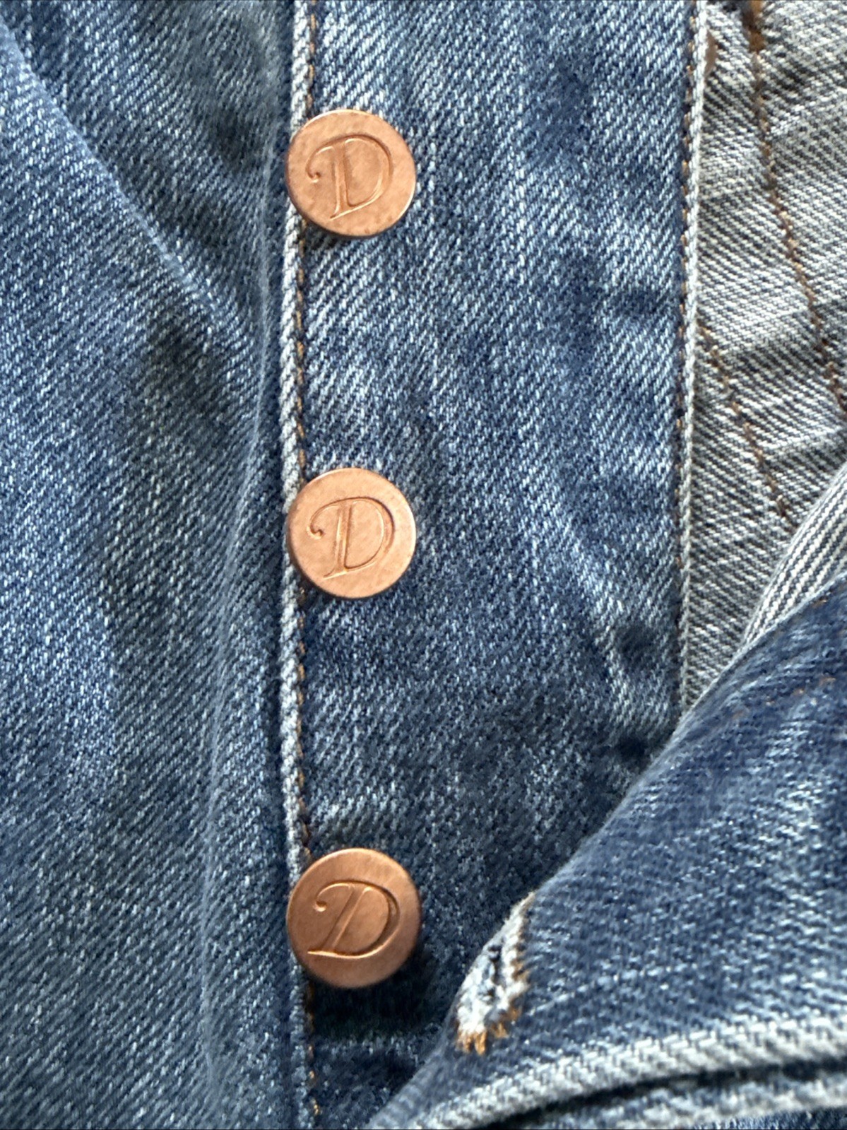 Drake’s London Button Fly Natural Indigo Jeans Size 29 (Actual 30)