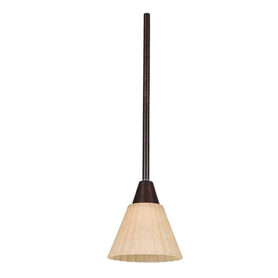 Sunset Lighting F1011-62 Pendant With Tea Stained Shades, Rubbed Bronze Finish