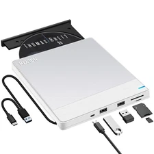 NOLYTH External CD DVD Drive: USB Burner for Laptop Mac PC MacBook Windows 11