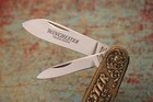 1987 Winchester Arms Co Trade Mark USA Stamped Brass 2 Blade Equal End Knife — photo 3