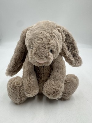 Jellycat London Bunny Rabbit Plush Light Gray White Tail  Soft Floppy Ears 12''