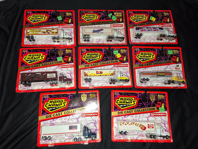 Road Champs 1995 KENWORTH  Semi Truck & Trailer  Pepsi, Mayflower lot of 8