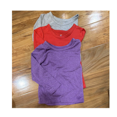Kiiavoro 2T Long Sleeve T-Shirts 3 Pack Purple Red Gray Cotton Polyester