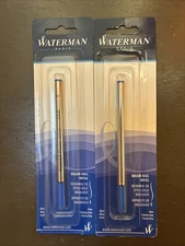 Waterman Rollerball Pen Refill Fine Point BLUE Ink Lot of 2 Made in Germany NEW