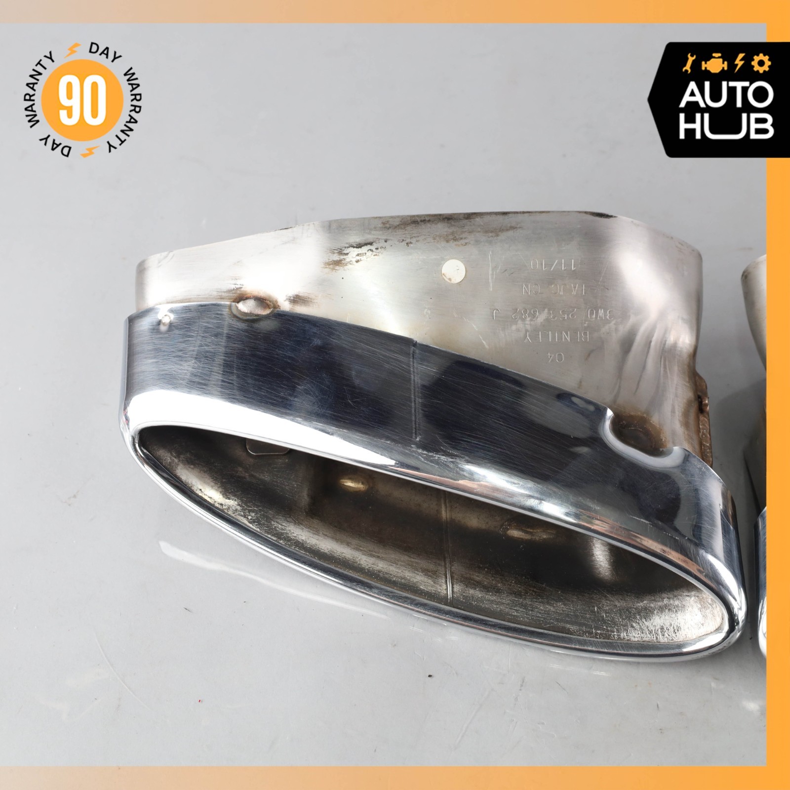 12-15 Bentley Continental GT GTC Exhaust Muffler Tips Left & Right Set OEM 56k