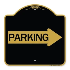 Designer Series - Parking (With Right Arrow) Heavy Gauge Aluminum