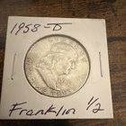 1963 Franklin Half Dollar Silver Coin Circulated Denver Mint 50C 90% silver