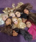 Lot of 9 Blonde & Brunette Barbie Extra #9 Doll Heads Tropical Splash Teresa — photo 1