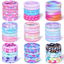 Bulk Ponytail Holders - 54-Pack No Damage Hair Elastics for Girls  Women