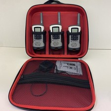 Motorola T261TP Talkabout Walkie Talkie Set of 3 Two Way Radio in Case White EUC
