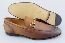Men's GUCCI 'Jordaan Horsebit ' Brown Leather Loafers Size US 9 UK 8