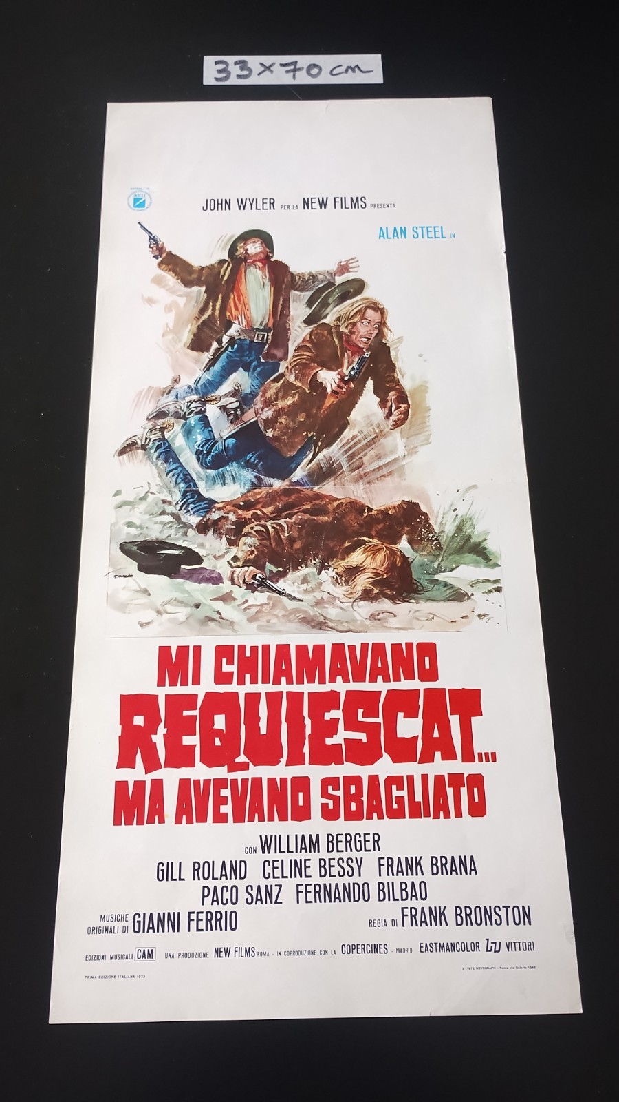 Locandina originale film Mi chiamavano Requiescat... ma avevano sbagliato (1974) - Regia di Mario Bianchi