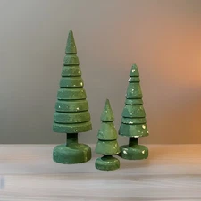 Ragon House Wood Trees Set Of 3 (12”, 9”, 6”)