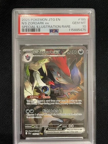 N's Zoroark EX 185/159 PSA 10 - Journey Together - Pokemon Card Game