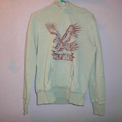 Holfiger Denim Hoodie Kapuze Kapuzenpullover Gr. M Grau Roter Adler Pullover