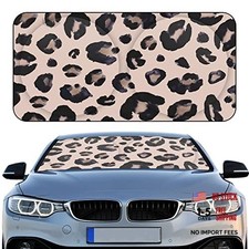Windshield Sun Shade Foldable Car Front Window Covers for Car Leopard