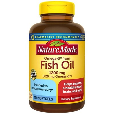 Nature Made Omega 3 Fish Oil 1200mg 100 Softgels EPA DHA Heart Health Vitamins