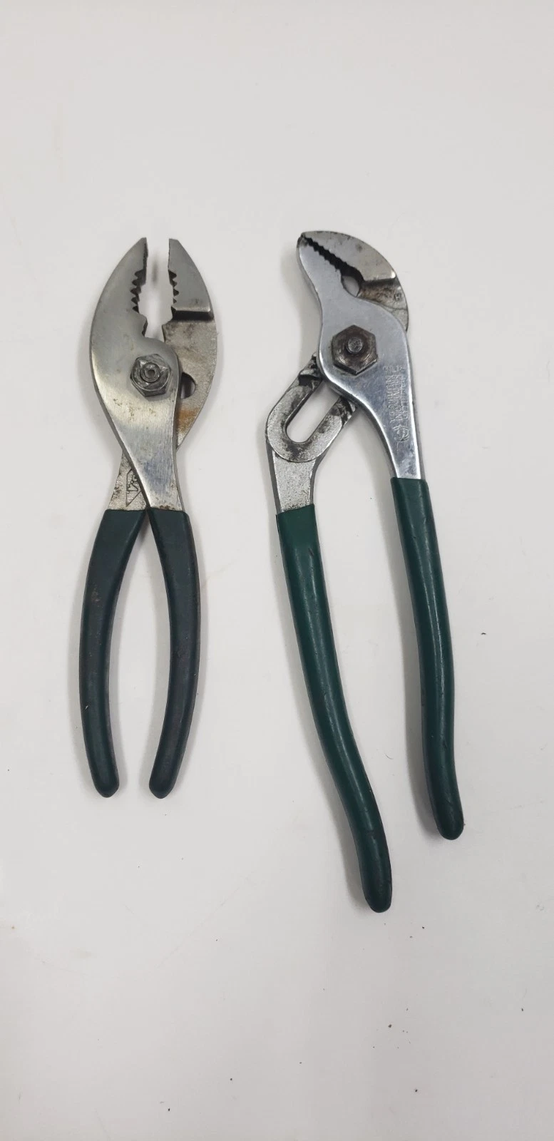 2 Vintage Diamond Horseshoe HL16 6" Groove Joint & K16 6.5" Slip Joint Pliers