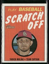 2019 Topps Heritage #7 Yadier Molina 1970 Scratch-Offs - Unscratched *Read
