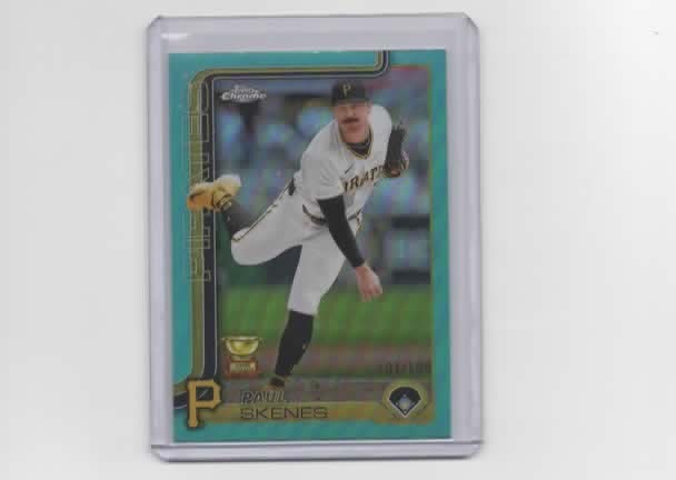2025 Topps Chrome Baseball Paul Skenes Rookie Cup Aqua Refractor #300 101/199