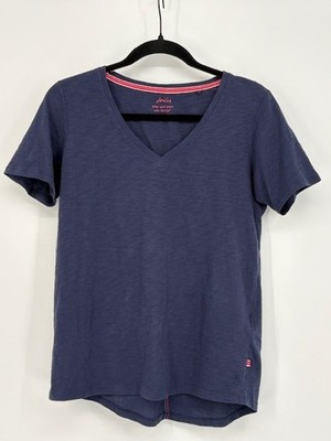 JOULES Shirt Navy Short Sleeve VNeck Womens 6