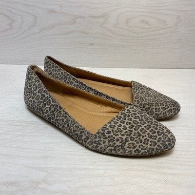 Lucky Brand Archh Leopard Print Leather Ballet Flats Womens 7.5 M LK-ARCHH