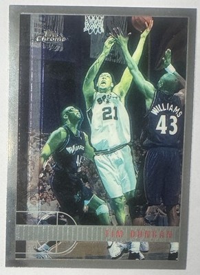 TIM DUCAN Rookie! 1997-98 TOPPS CHROME #115 Rc SAN ANTONIO SPURS