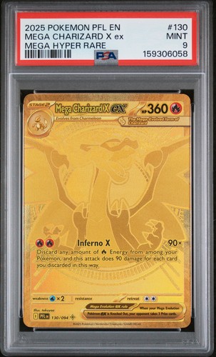 MEGA CHARIZARD X EX Phantasmal Flames Mega Hyper Rare #130 PSA 9 Pokemon